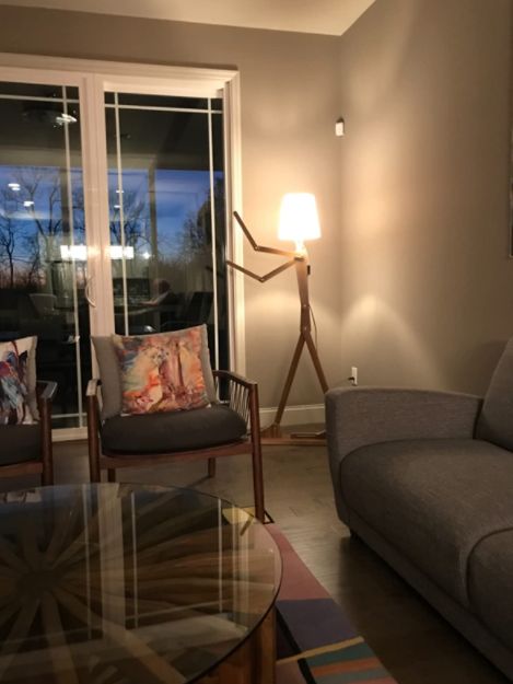 Customer photo review of Decorative Floor and Swing Arm Floor Lamp, Wooden Reading Lights for Kids, Bedroom, Living Room, Home, Office, Farmhouse, LED Bulb Included