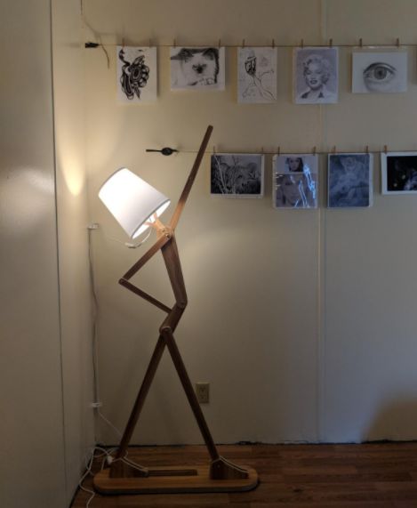 Customer photo review of Decorative Floor and Swing Arm Floor Lamp, Wooden Reading Lights for Kids, Bedroom, Living Room, Home, Office, Farmhouse, LED Bulb Included