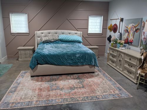 Customer photo review of Distressed Vintage Cezanne Terracotta Sky Area Rug