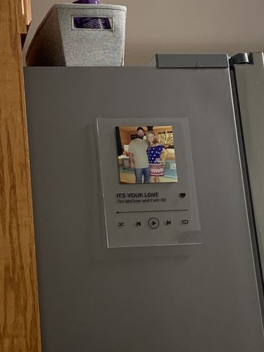 Customer photo review of Custom Song Plaque - The Best Anniversary Gift for Couples