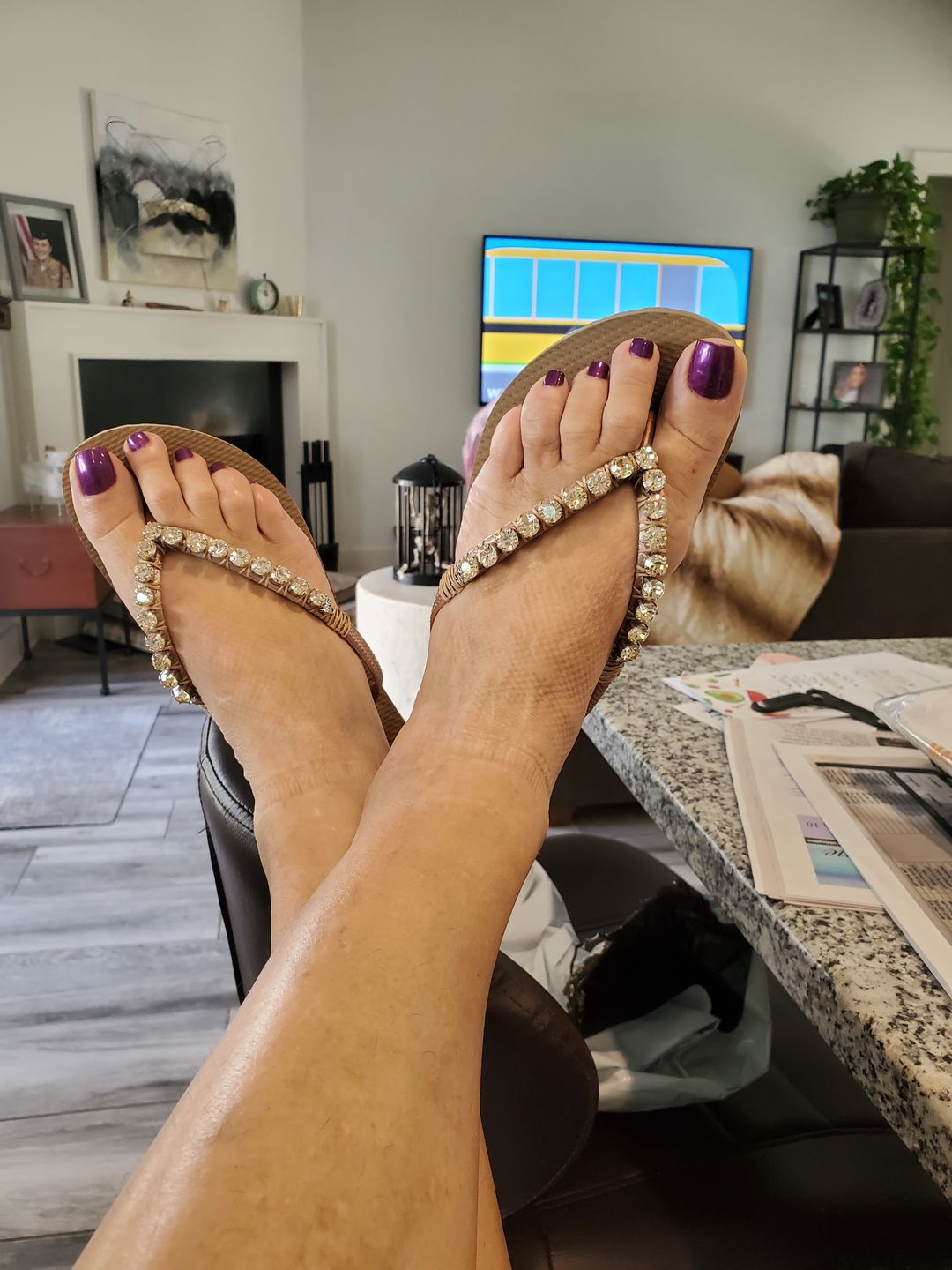 Customer photo review of Golden Pearl Flip Flops