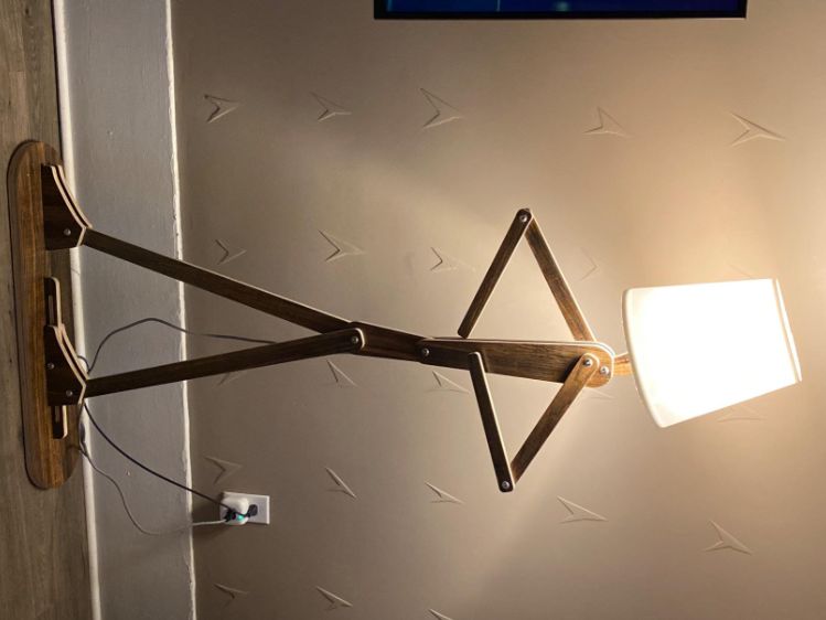 Customer photo review of Decorative Floor and Swing Arm Floor Lamp, Wooden Reading Lights for Kids, Bedroom, Living Room, Home, Office, Farmhouse, LED Bulb Included