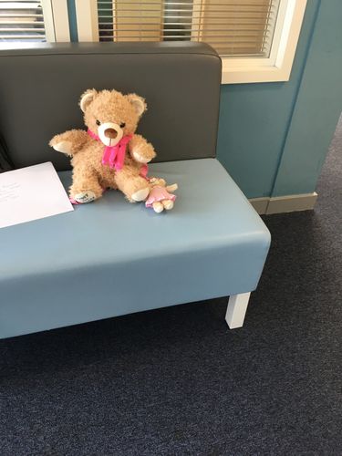 Customer photo review of Kids Peggy the Teddy Backpack