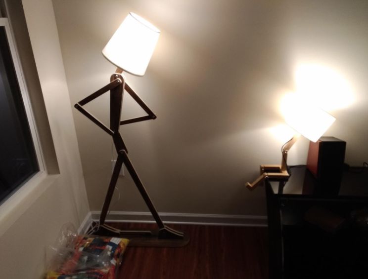 Customer photo review of Decorative Floor and Swing Arm Floor Lamp, Wooden Reading Lights for Kids, Bedroom, Living Room, Home, Office, Farmhouse, LED Bulb Included