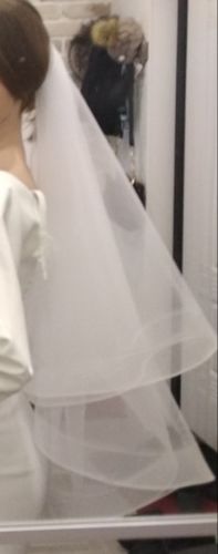Customer photo review of Classic 2 Tier Short Blusher Veil Viniodress