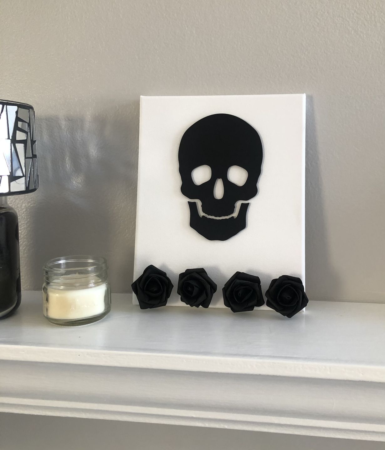 Customer photo review of Unfinished Wooden Skull Shape (2 Pieces) - Halloween - Spooky - Craft - up to 24" DIY