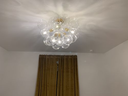 Customer photo review of Modern Semi Flush Cluster Bubble Chandelier