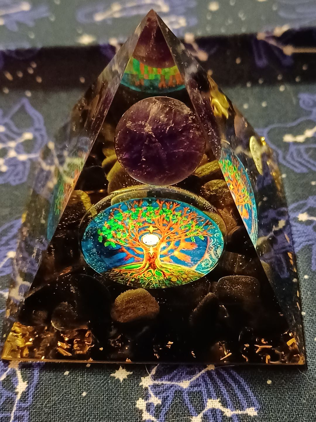 Customer photo review of EMF Protection Galaxy Orgone Pyramid