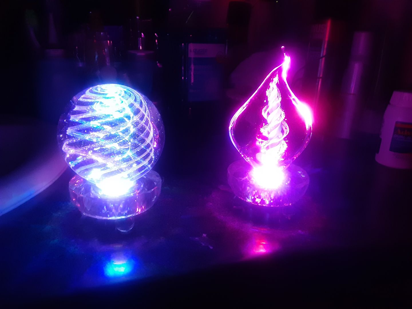 Customer photo review of Multi-Color Lucite Light Stand