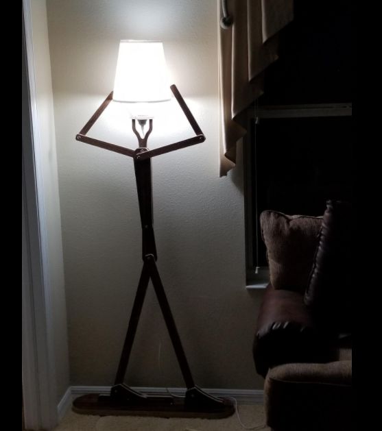 Customer photo review of Decorative Floor and Swing Arm Floor Lamp, Wooden Reading Lights for Kids, Bedroom, Living Room, Home, Office, Farmhouse, LED Bulb Included