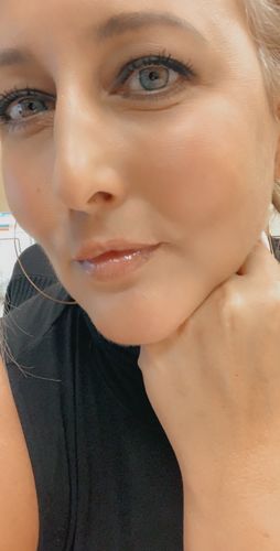 Customer photo review of Firmament Blue Prescription Contact Lenses