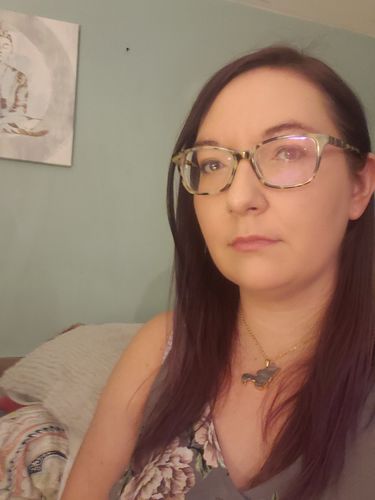 Customer photo review of Agate Druzy Cat Pendant
