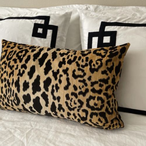 leopard velvet pillow