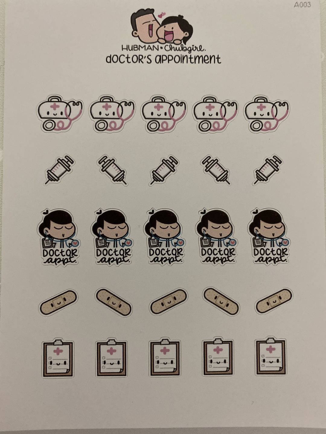 Customer photo review of Doctor's Appointment Planner Stickers