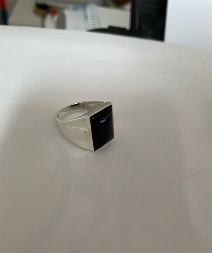 Customer photo review of Big Stone Men's Vintage Ring Sterling Silver Wide Band