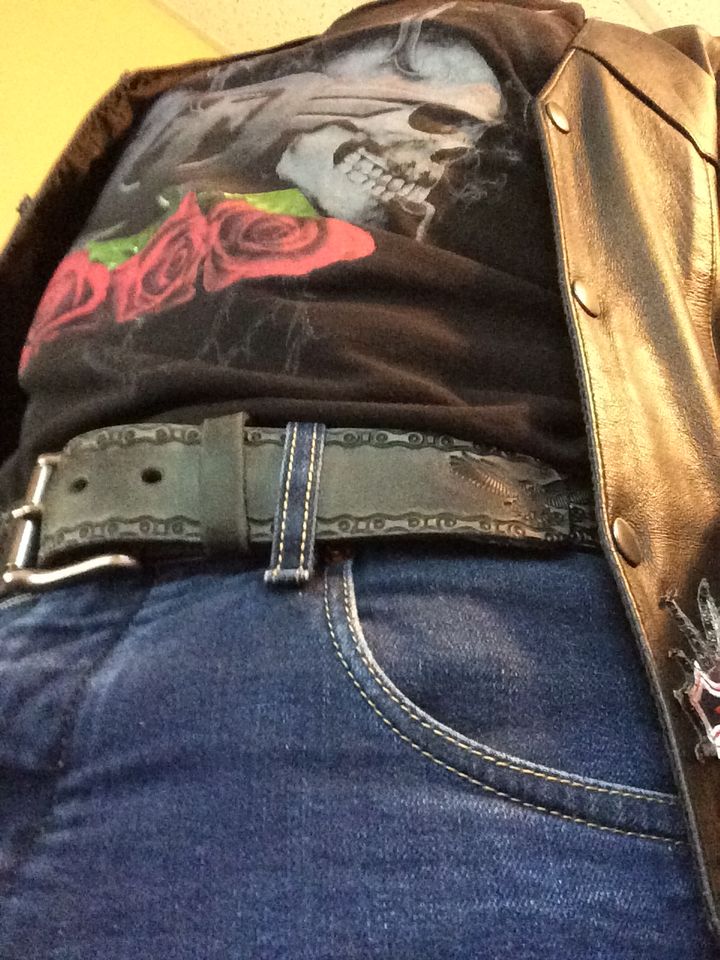 Customer photo review of The Eagle Belt- Black Embossed 100% Real Leather Belt