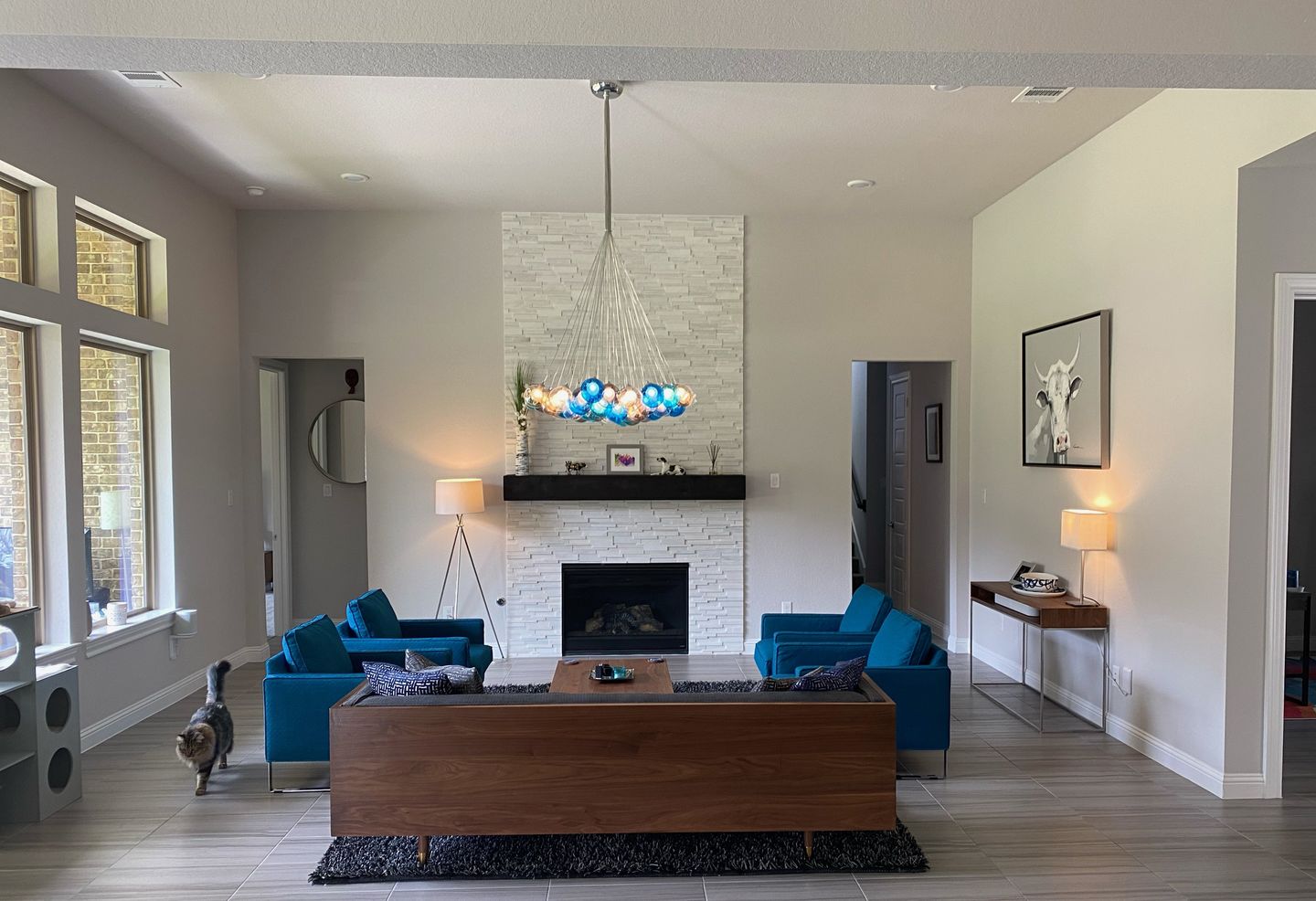 Customer photo review of Unique Multi-Color Globe Cluster Chandelier