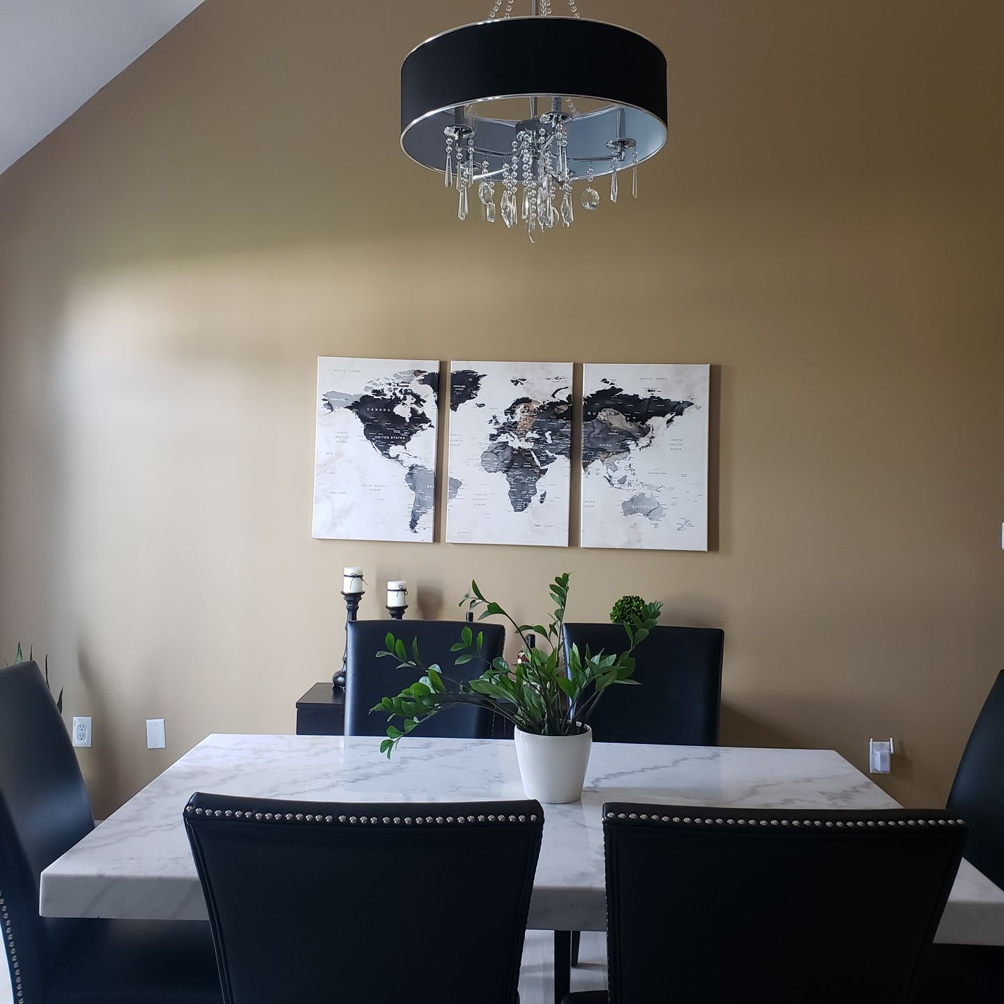 Customer photo review of Modern Grunge World Map Wall Art Canvas Print