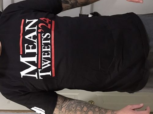 Customer photo review of Mean Tweets 2024 Men's Apparel