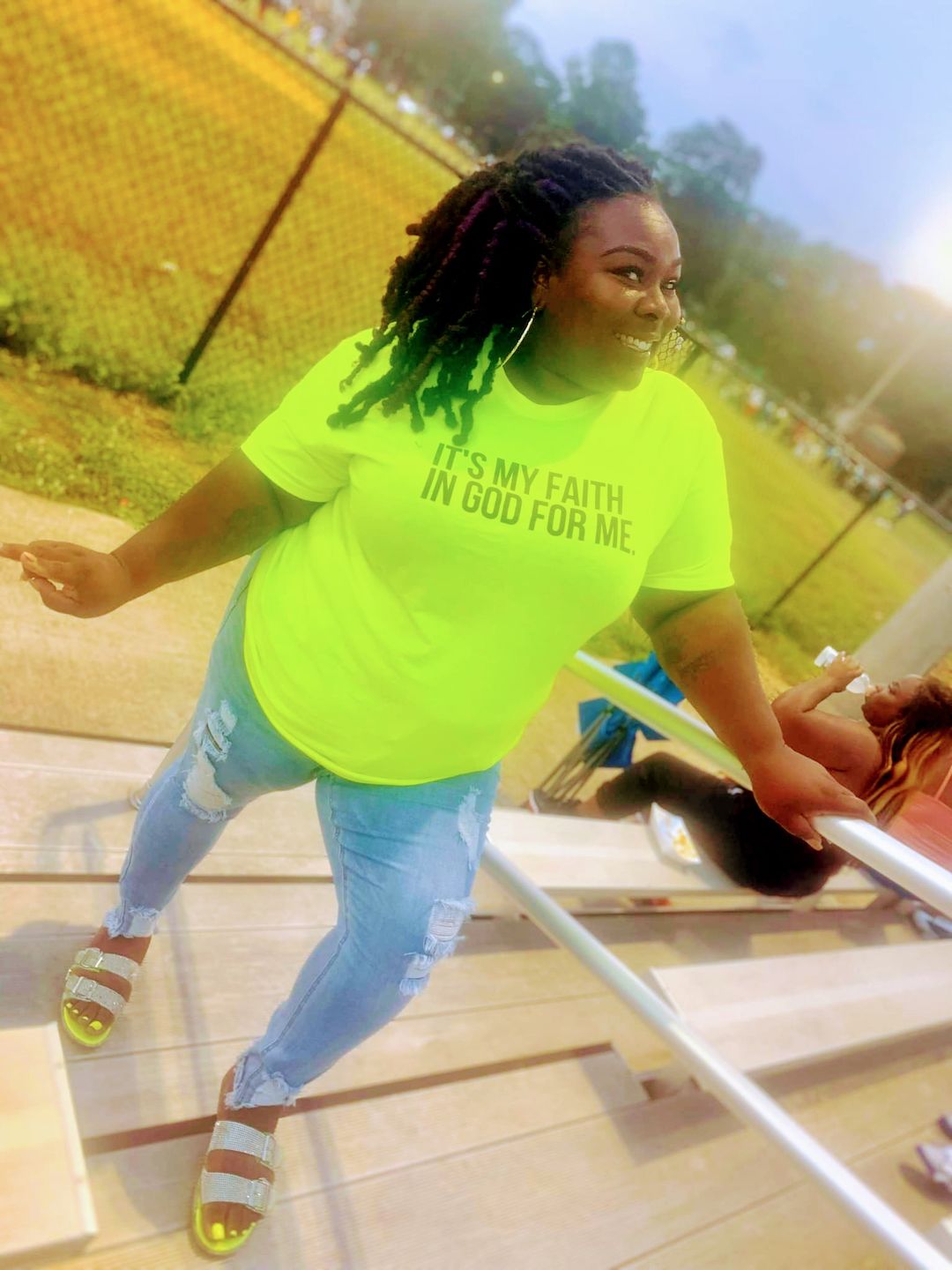 Customer photo review of It's My Faith In God For Me T-Shirt - (Unisex) - LIMITED EDITION -Neon [Loose Fitting]
