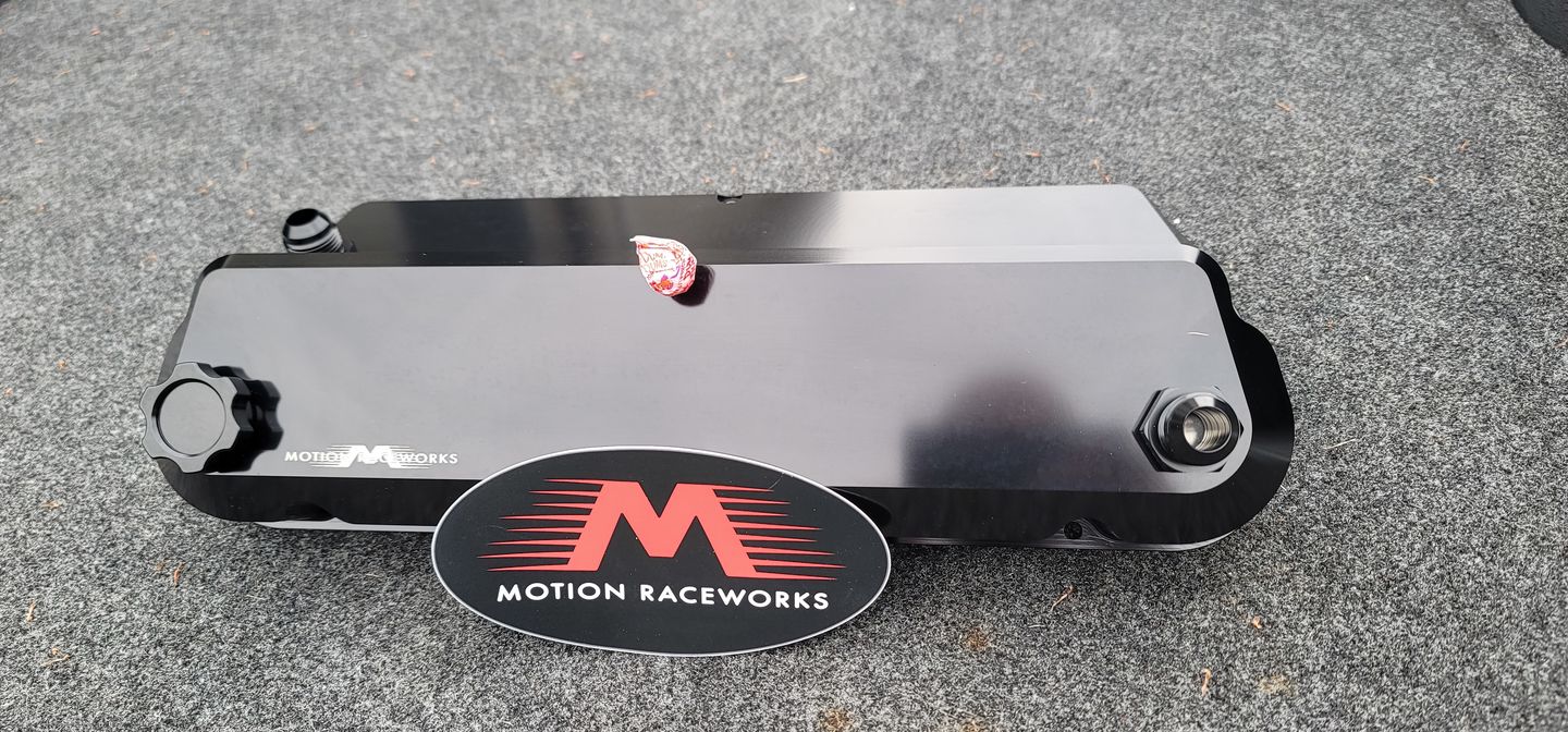 Customer photo review of Motion Raceworks Billet SBF Valve Covers (Black Anodized) 38-110