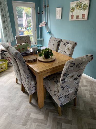 Customer photo review of Cabrexa Long Back Chair Slipcovers