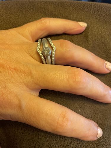 Customer photo review of Women's Couture Silicone Rings. Metallic Colors. Comfortable & Durable Wedding Bands - 3 Rings Set