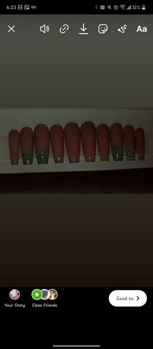 Customer photo review of Nude With Green Reflective Glitter (SMALL)
