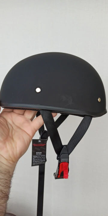 Customer photo review of Smallest & Lightest DOT Open Beanie Helmet - Matte Black