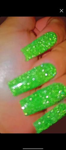 Customer photo review of Green Reflective Glitter (SMALL)