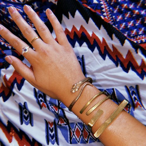 Customer photo review of Geometric Brass Bangle