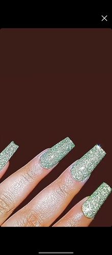 Customer photo review of Green Reflective Glitter (SMALL)