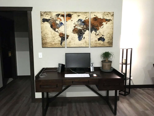 Customer photo review of Grunge Old World Map Wall Art Canvas Print