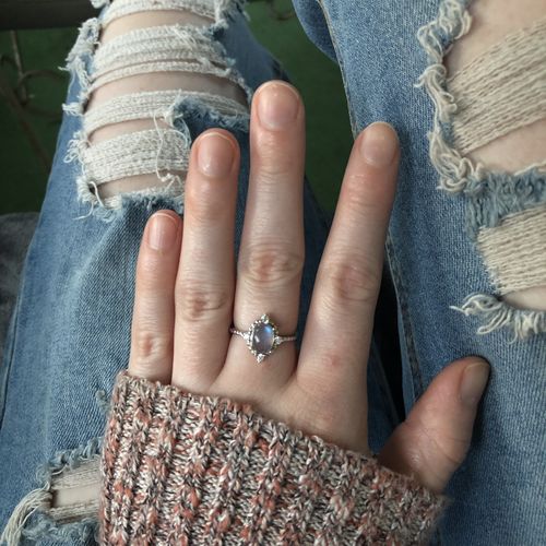 Customer photo review of Sterling Silver 925 Moonstone Ring