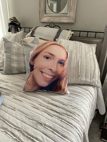Customer photo review of Create A Custom Face Pillow