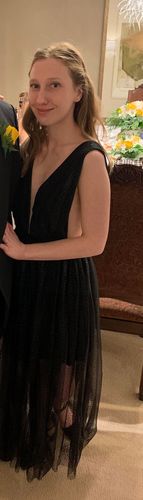 Customer photo review of Heather Glitter Tulle Midi Dress by Sau Lee - RENTAL