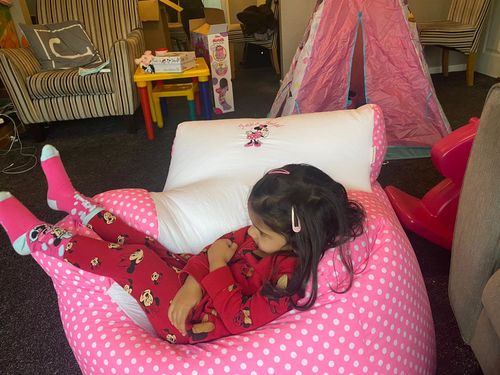 Customer photo review of Personalised Minnie Mouse Bean Bag Chair