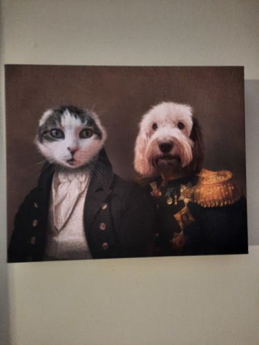 Customer photo review of The General & The Baron – Custom Vintage Pet Canvas