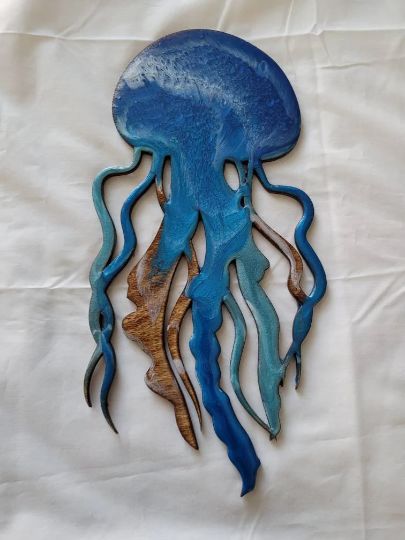 Customer photo review of Unfinished Wooden Jellyfish Jelly Fish Silhoutte - Craft- up to 24" DIY