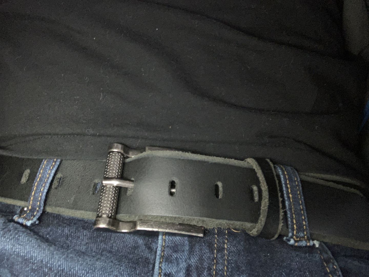 Customer photo review of The Pinnacle Belt - Black 100 % Premium Leather Belt