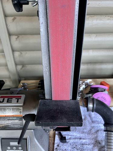 Customer photo review of 2 X 48 Inch Flexible Ceramic Sanding Belts, 6 Pack