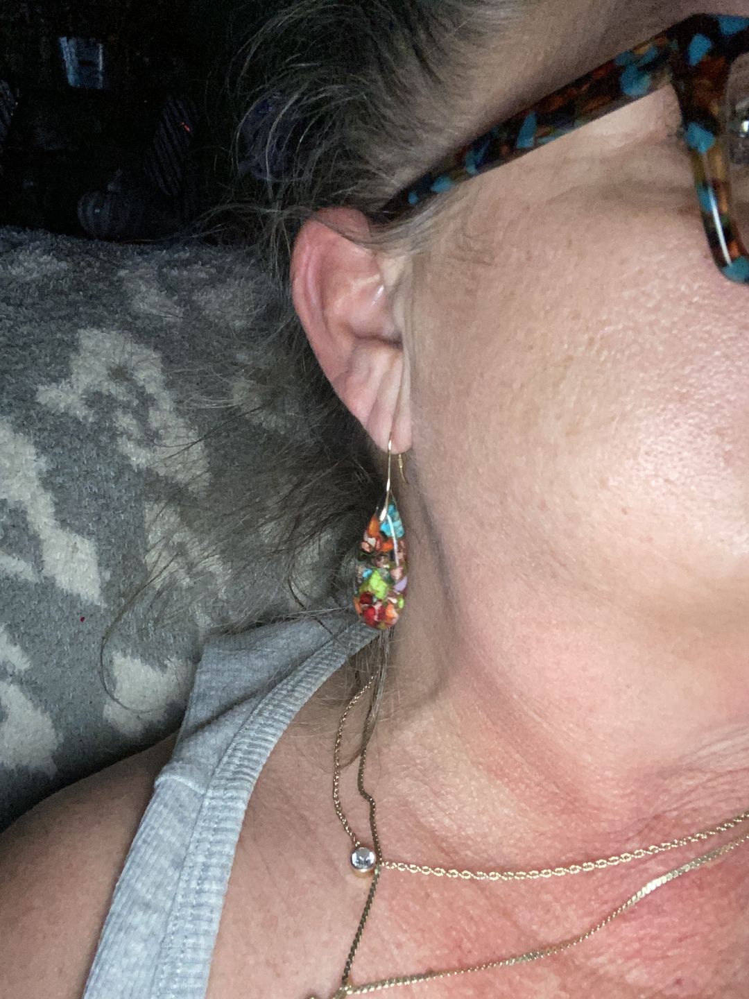 Customer photo review of Intense Jasper Teardrop Earrings