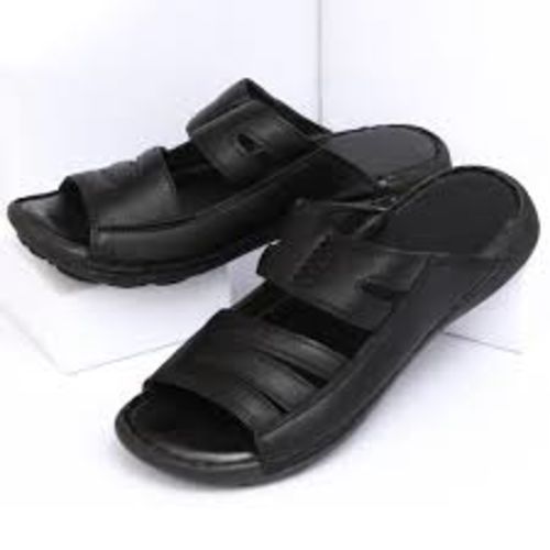 Customer photo review of Men's Black Premium Chappal with Padded Insole