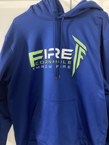 Customer photo review of Fire Logo Hoodie - Blue