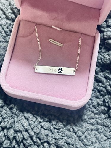 Customer photo review of Custom Paw Bar Bracelet