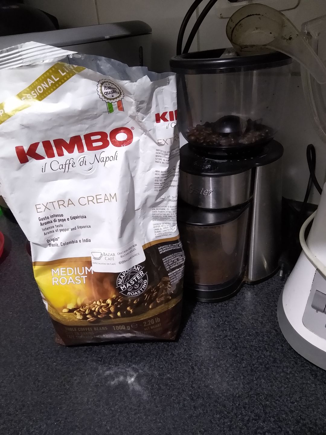 Customer photo review of Kimbo Espresso Extra Cream 1kg Grano Entero