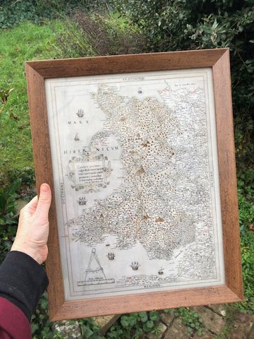 Customer photo review of Old Map of Wales, Cymru by Christopher Saxton in 1580 - First Accurate Map of Wales