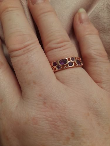 Customer photo review of Amethyst Lattice Band Ring
