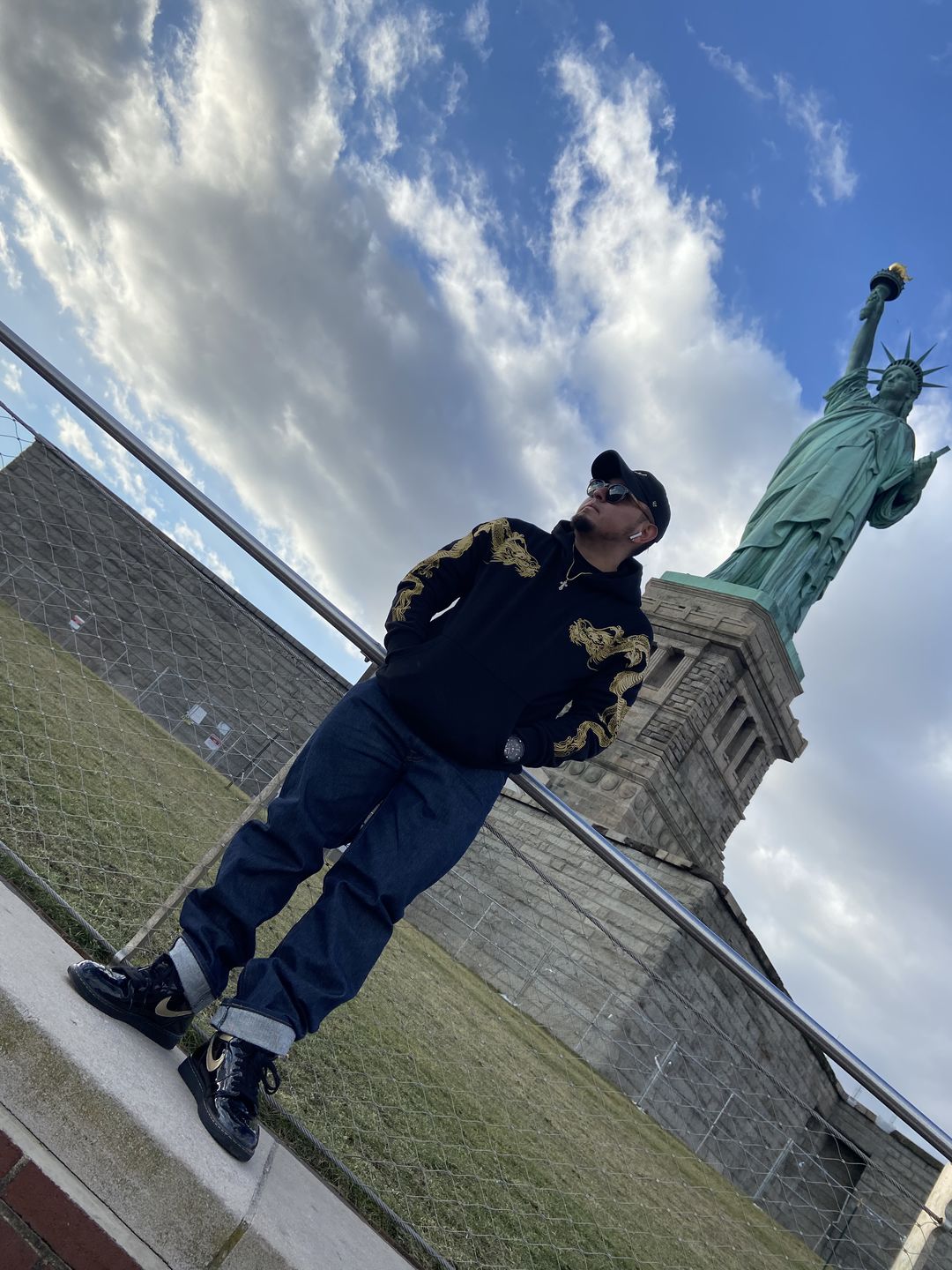 Customer photo review of Double Flying Dragons Embroidery Hoodie