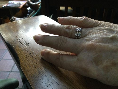 Customer photo review of 925 Sterling Silver Blessed Cross Ring - One Size Fits All